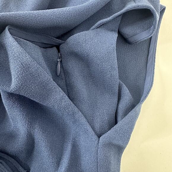 Tibi Dress Womens 8 Blue Navy Dot Tie Waist Square Neck Costal Beach - Picture 11 of 15